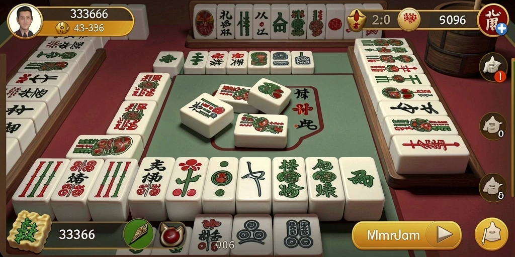 Tampilan gameplay Mahjong yang seru dan menantang di 333666.