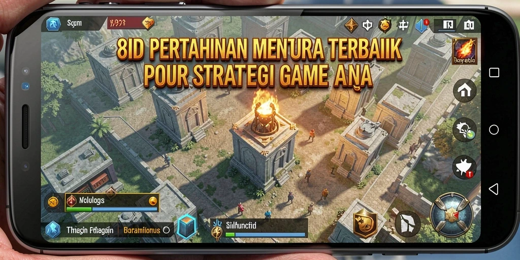 Screenshot gameplay Tower Defense 8ID menunjukkan menara dan musuh yang beragam.