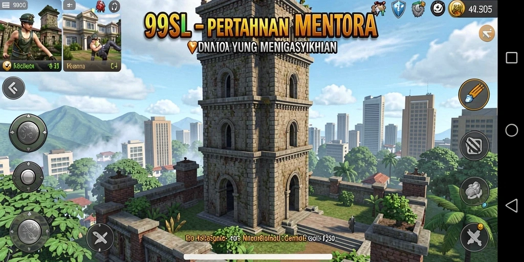 Screenshot utama 99SL menampilkan aksi mendebarkan Tower Defense.