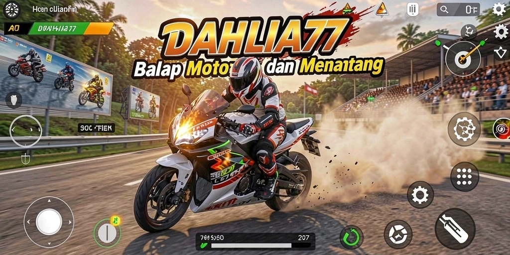 Screenshot DAHLIA77 menampilkan aksi balap motor yang mendebarkan.