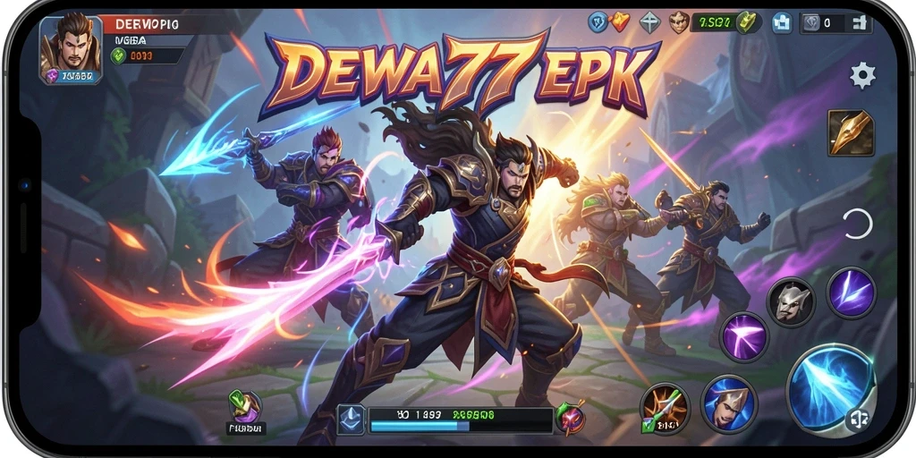 Tampilan gameplay seru di DEWA777 dengan aksi MOBA yang mendebarkan.
