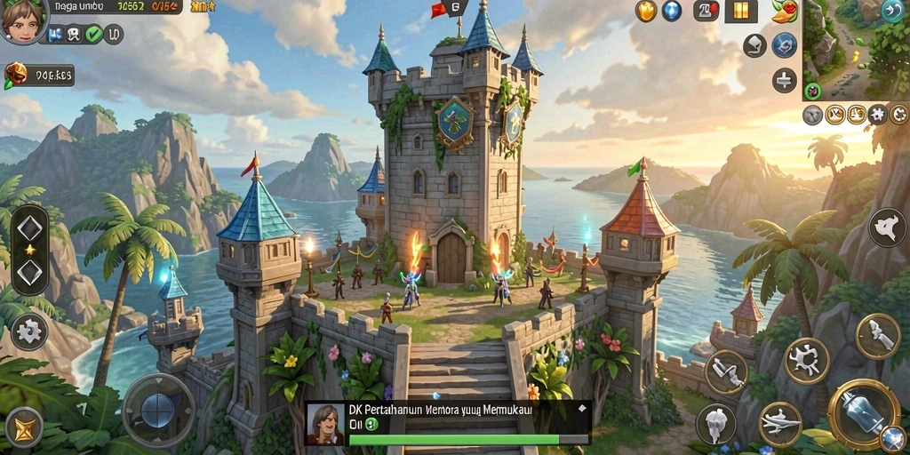 Screenshot gameplay DKK menampilkan strategi menara yang menarik.