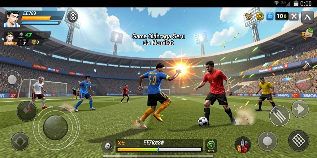 Screenshot gameplay EE789 menampilkan aksi olahraga mendebarkan.