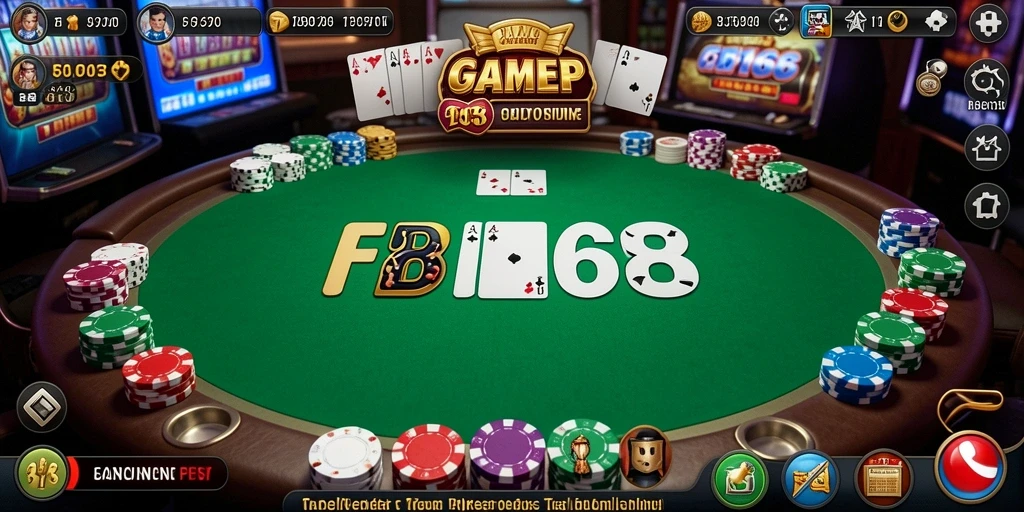 Tampilan gameplay FB168 dengan aksi poker yang seru.