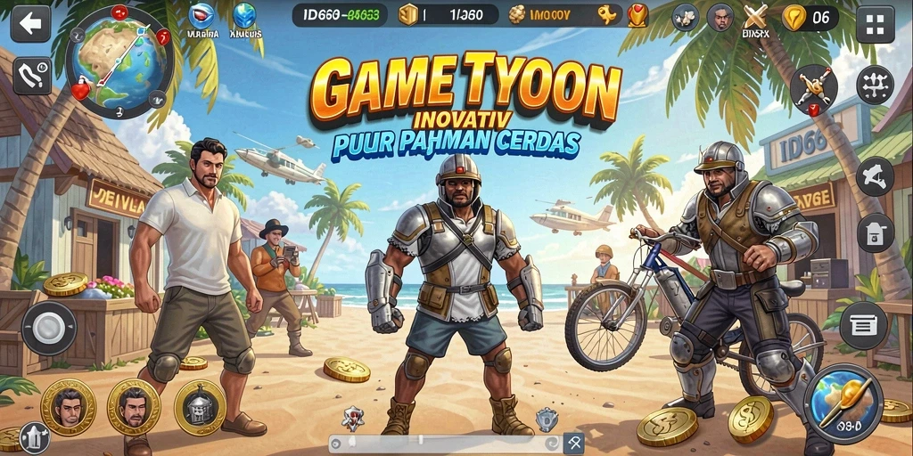 Screenshot gameplay ID66 menampilkan simulasi bisnis Tycoon yang seru.
