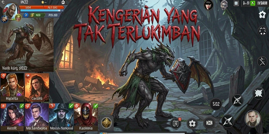 Tangkapan layar IN22 menampilkan gameplay menegangkan dengan suasana horror yang gelap.