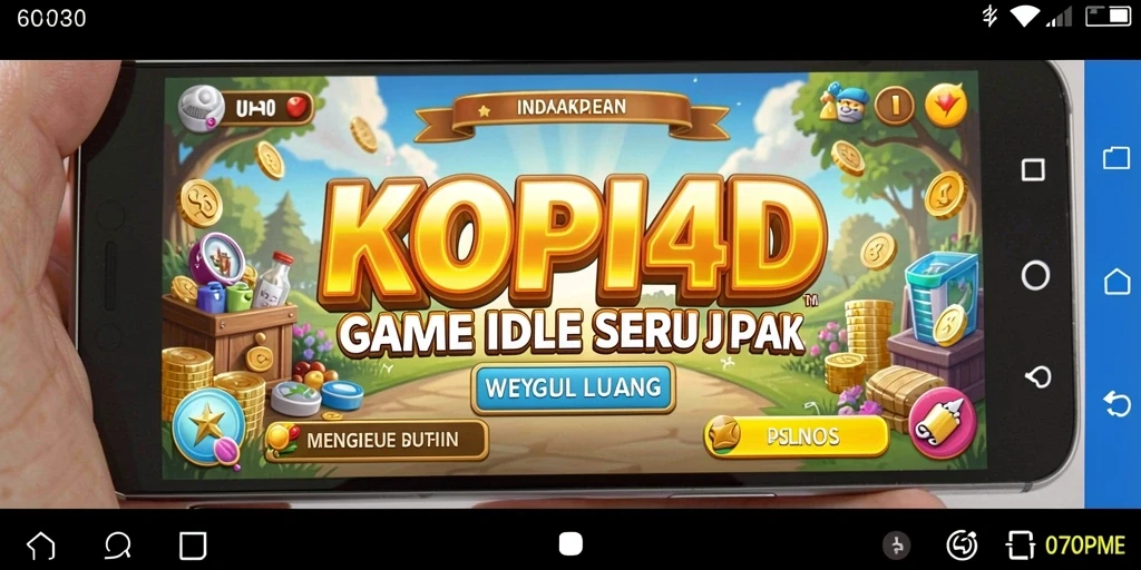 Tampilan gameplay KOPI4D menampilkan kafe yang terus berkembang.