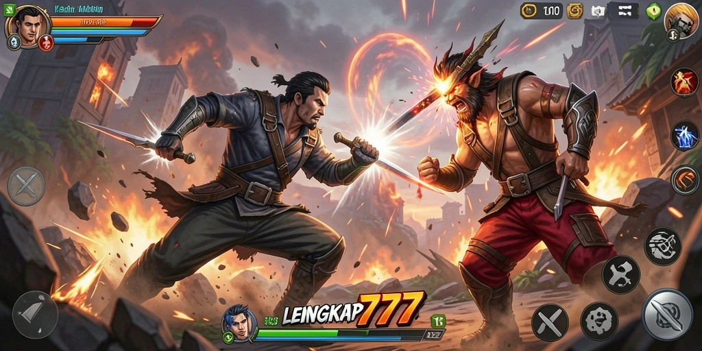 Tampilan gameplay seru dan mendebarkan dari LENGKAP777 dengan karakter yang beragam.
