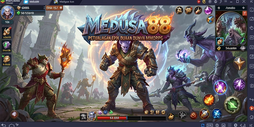 Tampilan gameplay epik MEDUSA88 dalam dunia MMORPG yang menarik.