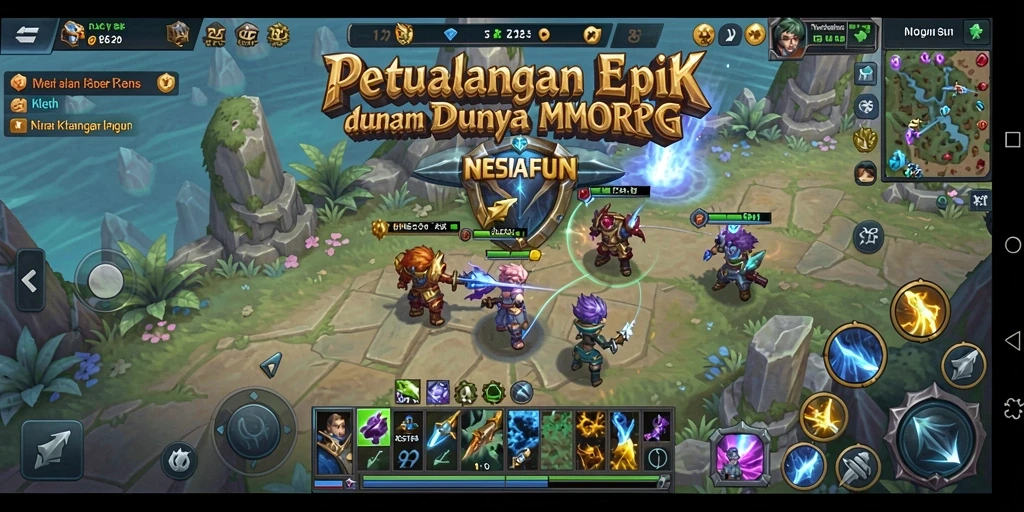 Tampilan gameplay seru di dunia fantasi MMORPG NESIAFUN.