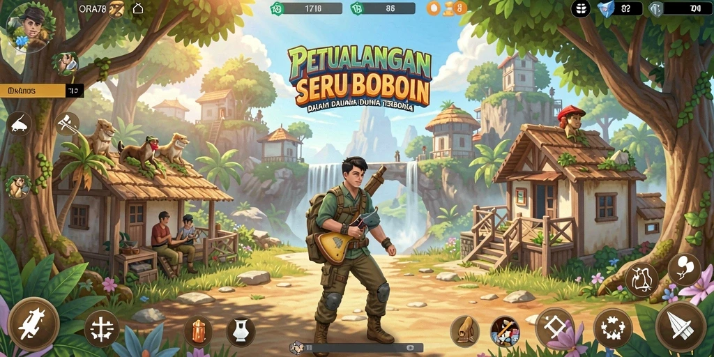 Screenshot gameplay ORA78 menunjukkan dunia terbuka yang luas dan menakjubkan.
