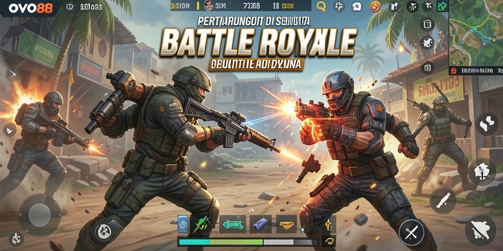 Gameplay seru OVO88 dalam pertarungan Battle Royale.