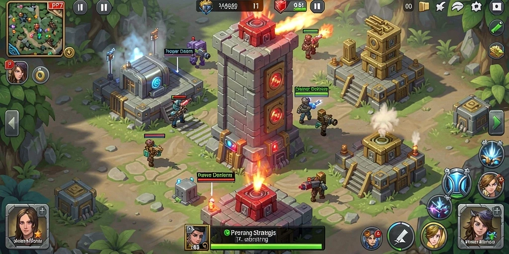 Tampilan gameplay seru dari PP7 Tower Defense.
