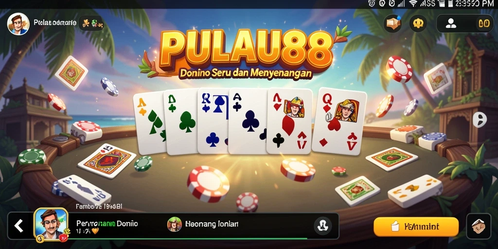 Tampilan gameplay Domino PULAU88 yang menarik dan interaktif.