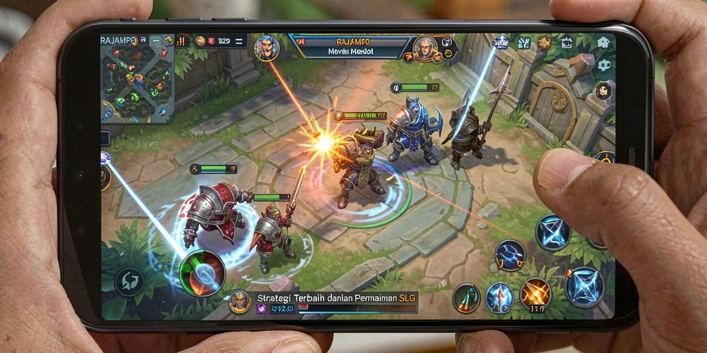 Screenshot gameplay RAJAMPO menampilkan aksi strategis yang mendebarkan.