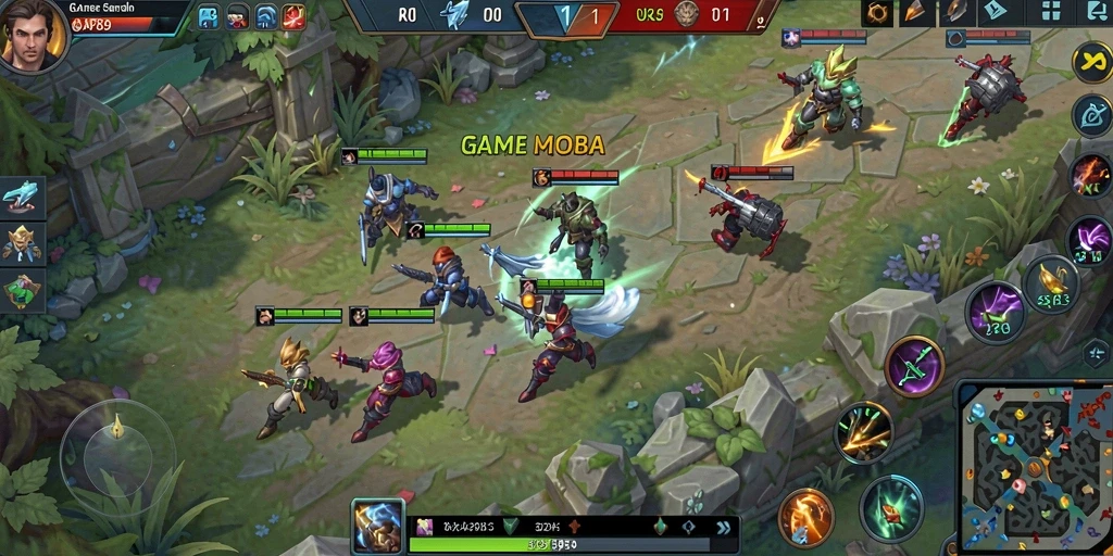 Screenshot gameplay menunjukkan pertempuran seru antara tim di RAP89.