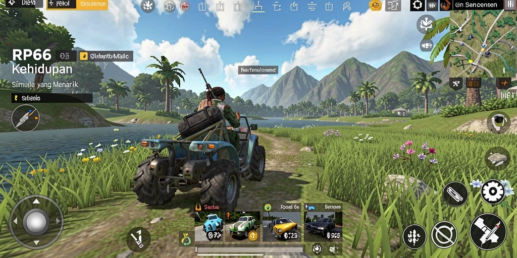 Screenshot utama RP66 menampilkan gameplay simulasi yang mendetail.