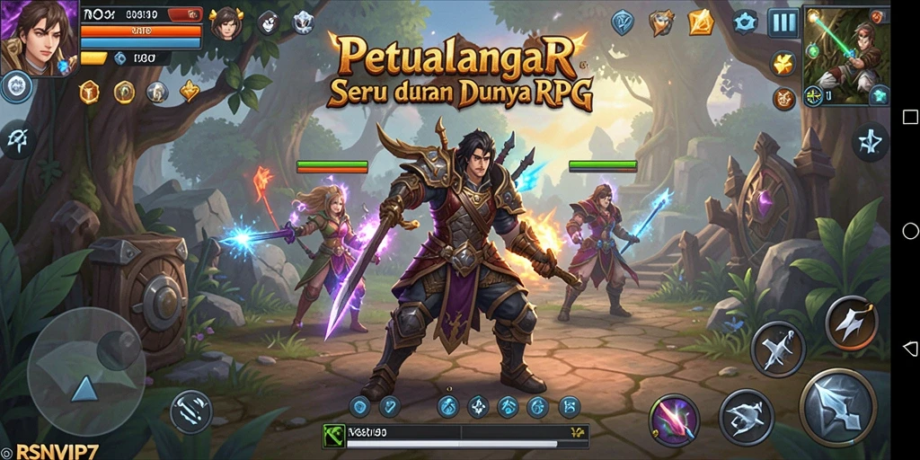 Gameplay mendebarkan dalam petualangan RPG RSNVIP7.