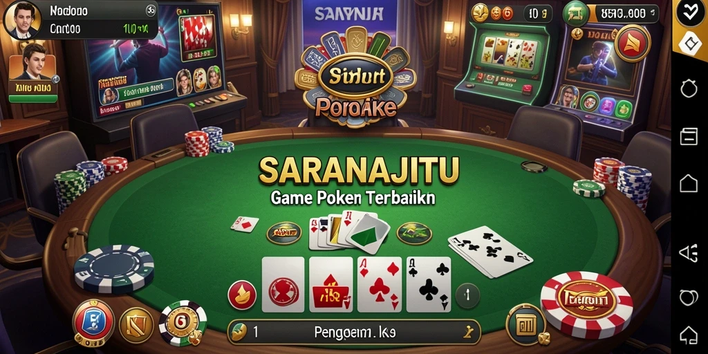 Screenshot gameplay SARANAJITU yang menampilkan aksi seru bermain Poker.