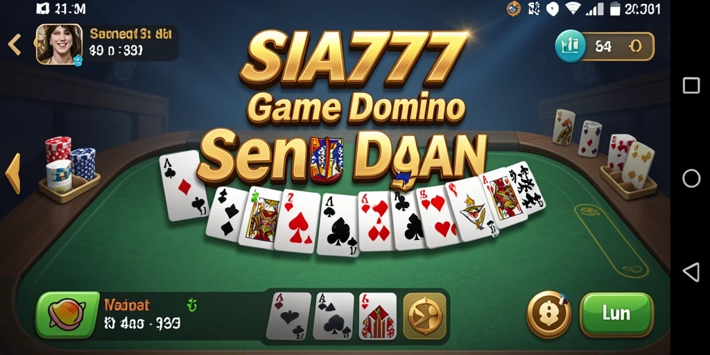Screenshot SIA777 menampilkan antarmuka permainan Domino yang menarik.