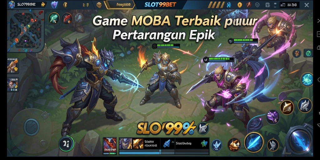 Tangkap momen pertarungan seru dalam <strong>SLOT99BET</strong> di battlefield MOBA.
