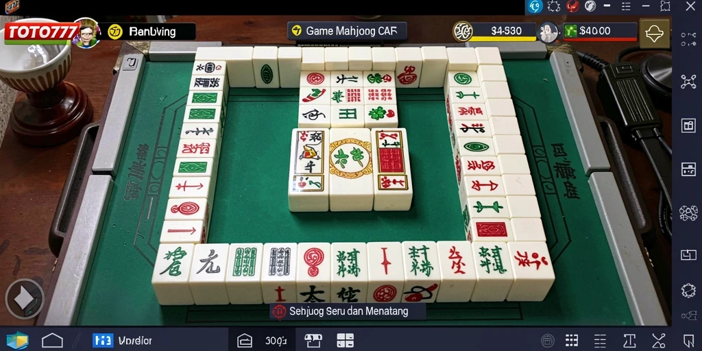 Screenshot TOTO777 menampilkan gameplay Mahjong yang dinamis.