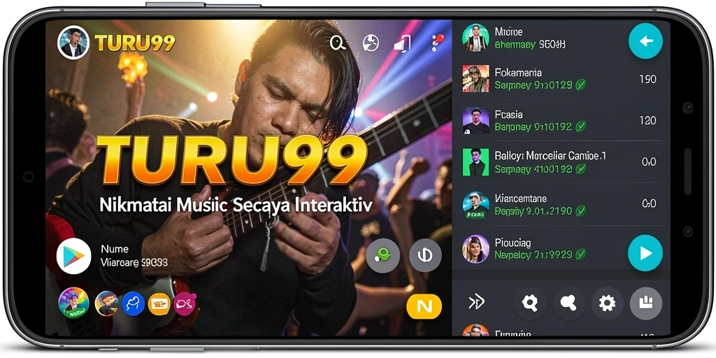 Tampilan menarik dari gameplay TURU99 dengan berbagai tantangan musik.