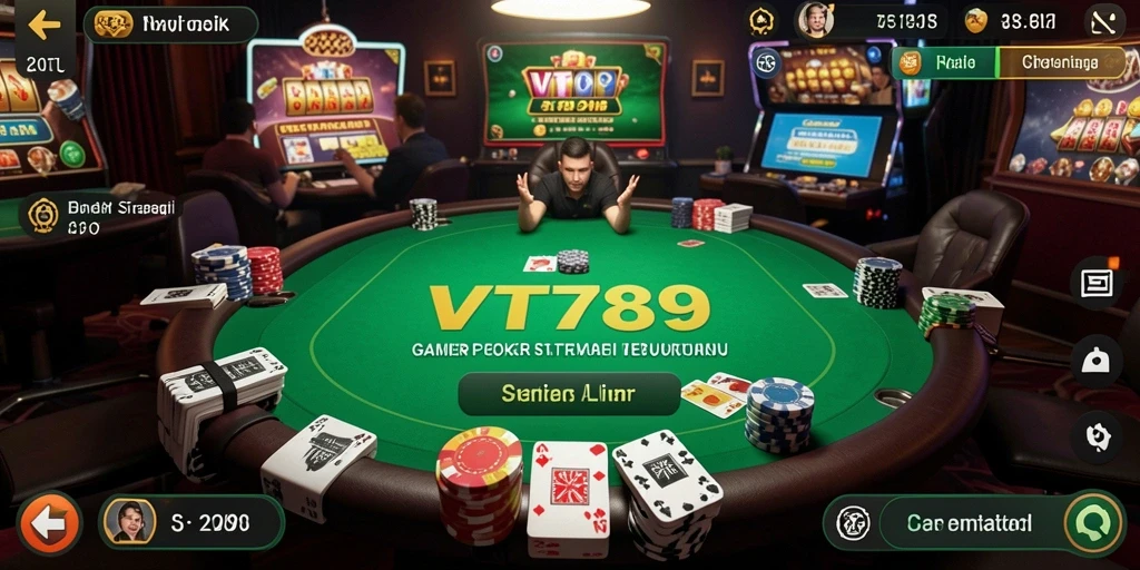 Tampilan menarik dari gameplay VT789 yang penuh aksi Poker.